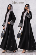 Luxury Black Stylish Open Abaya